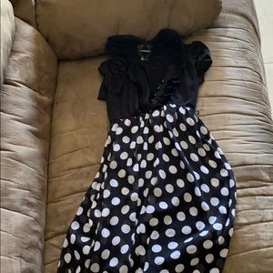 Black polka dot dress